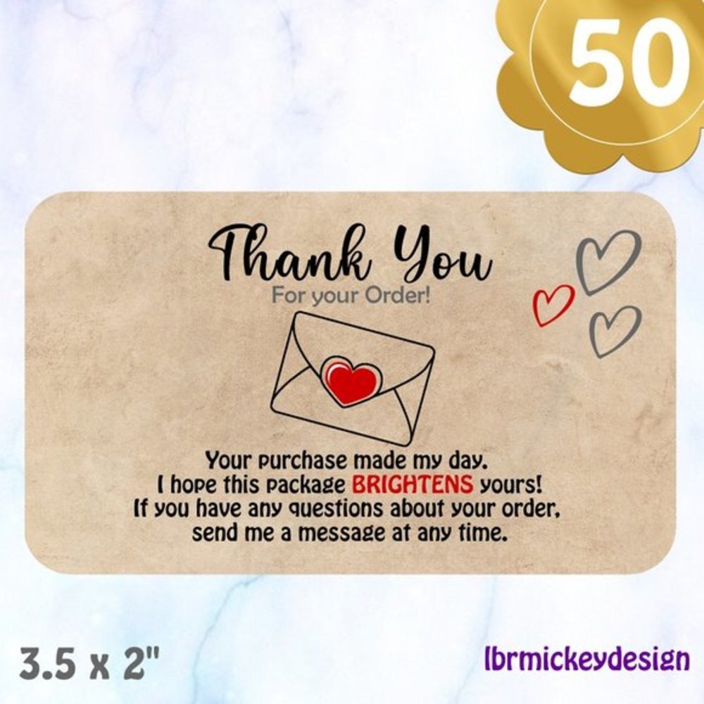♥️ 5x25 / 50 Thank you cards